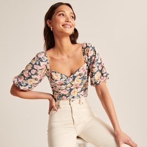 Abercrombie Corset Puff Sleeve Top